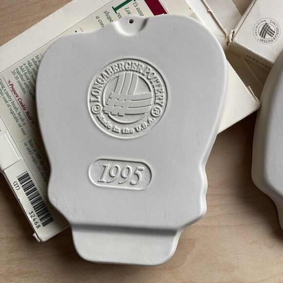 Longaberger Pottery Angel Cookie Mold 1993 1995 Series Peace with boxes - Picture 11 of 15